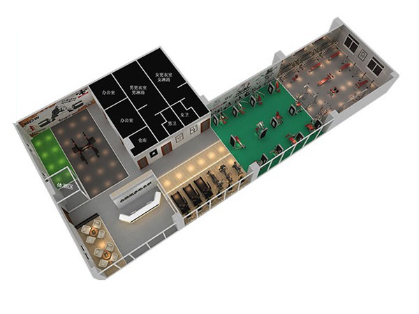 800平方健身房配置方案-广西KS体育直播体育健身器材有限公司
