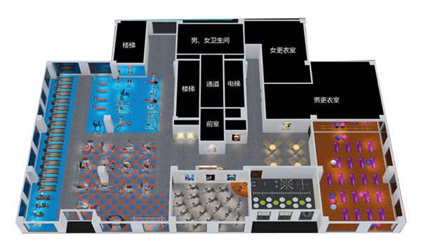 1500平方健身房配置方案-广西KS体育直播体育健身器材有限公司