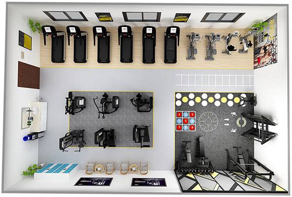 120平方健身房配置方案-广西KS体育直播体育健身器材有限公司
