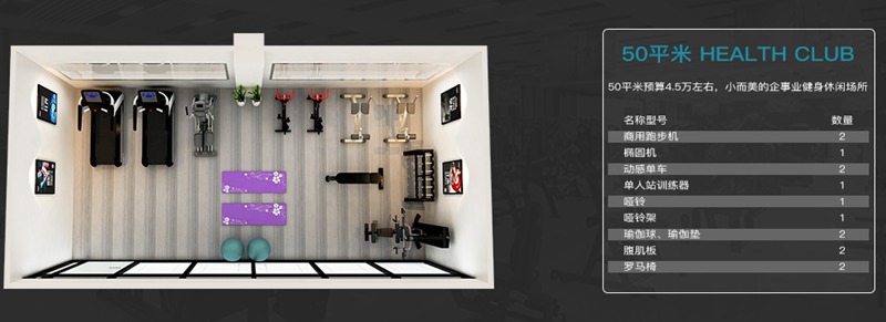 50平方健身室-KS体育直播健身器材企事业健身解决方案